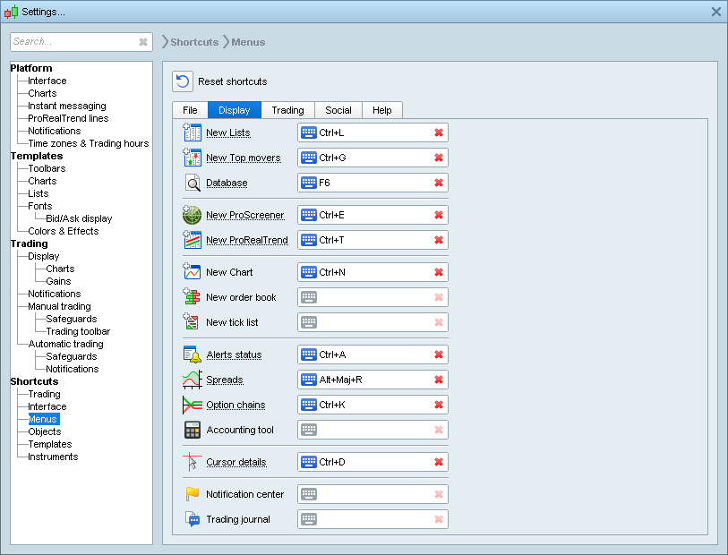 Access platform features and windows